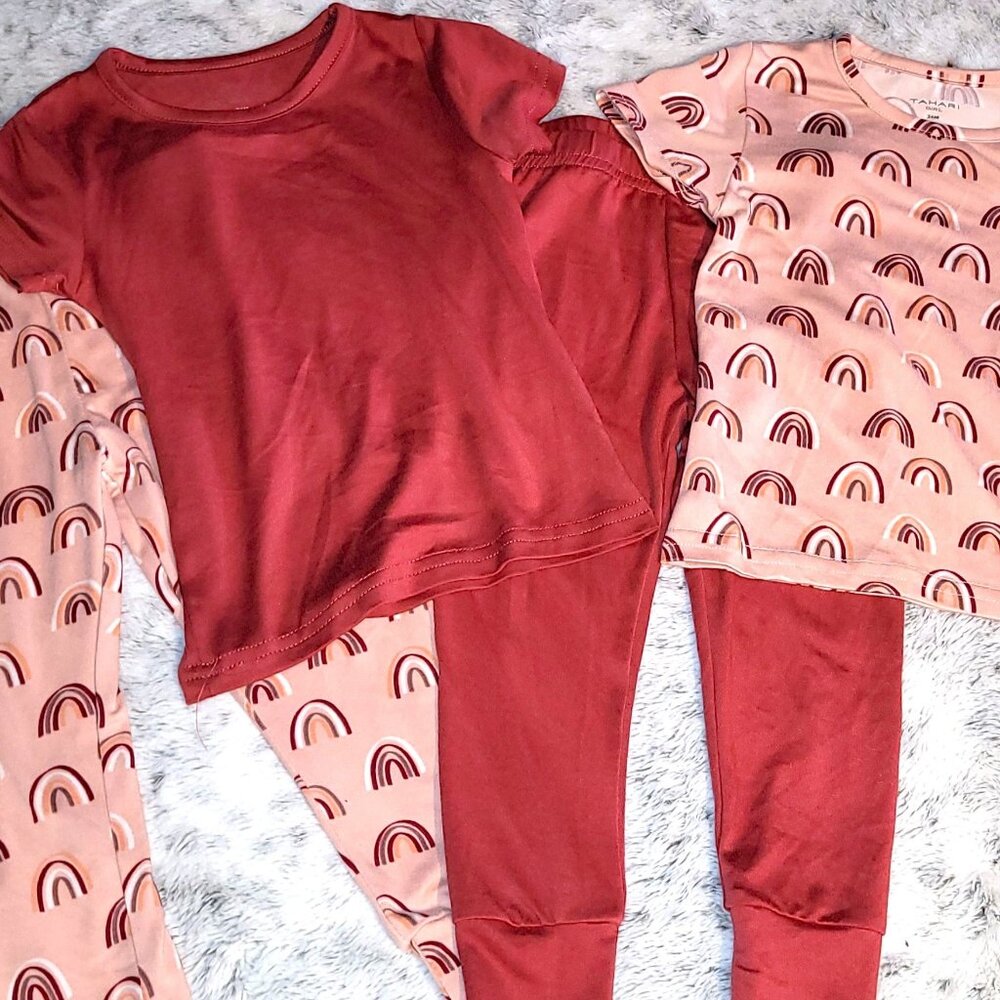 2 pairs of Rainbow Theme Pajamas Mix And Match (24m)